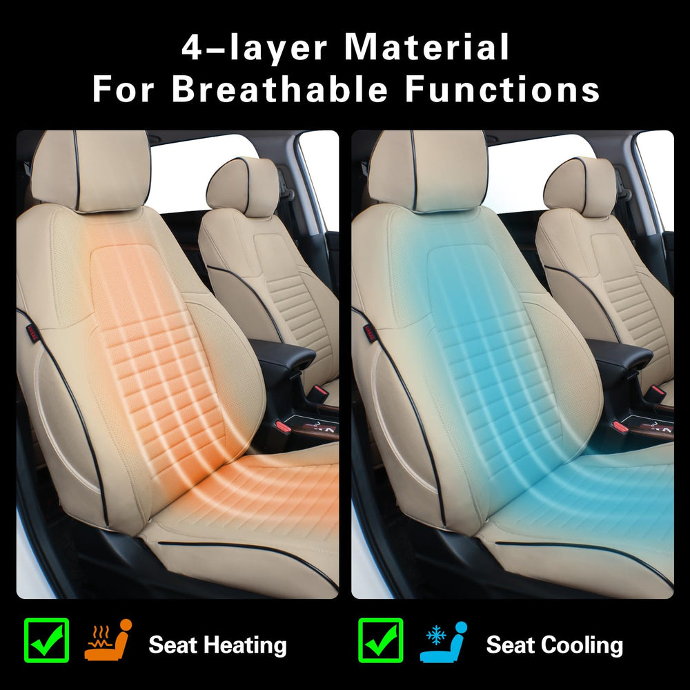 EKR Accord seat protection with breathable fabric keeps seats cooler and comfortable.