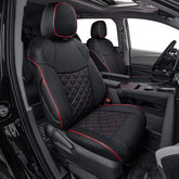 EKR Sienna full set seat covers in black with red piping for protected interior.