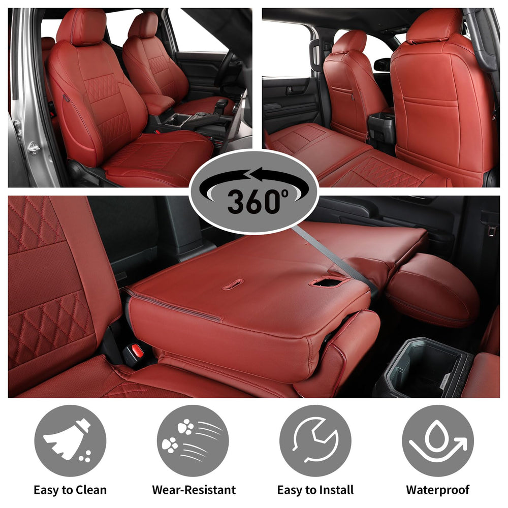 EKR Tacoma non-slip-back seat cover backing stays securely in place.