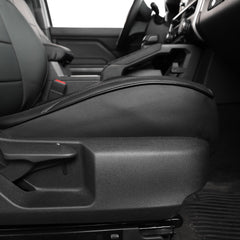 EKR Tacoma rear seat covers protecting upholstery from spills and stains.