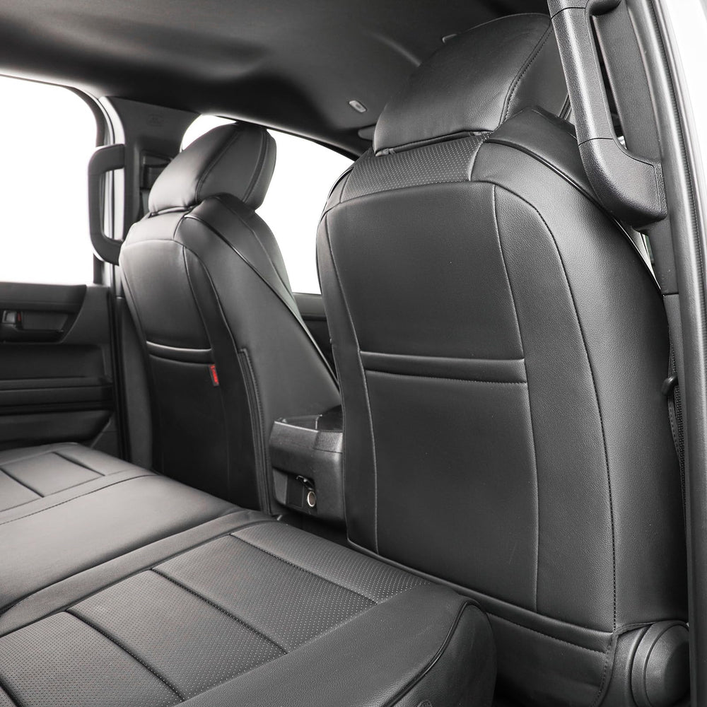EKR seat covers with secure buckles and zippers for a snug fit.