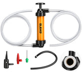ELEAD gas siphon pump quick-transfer shows fast fuel movement with minimal spills.