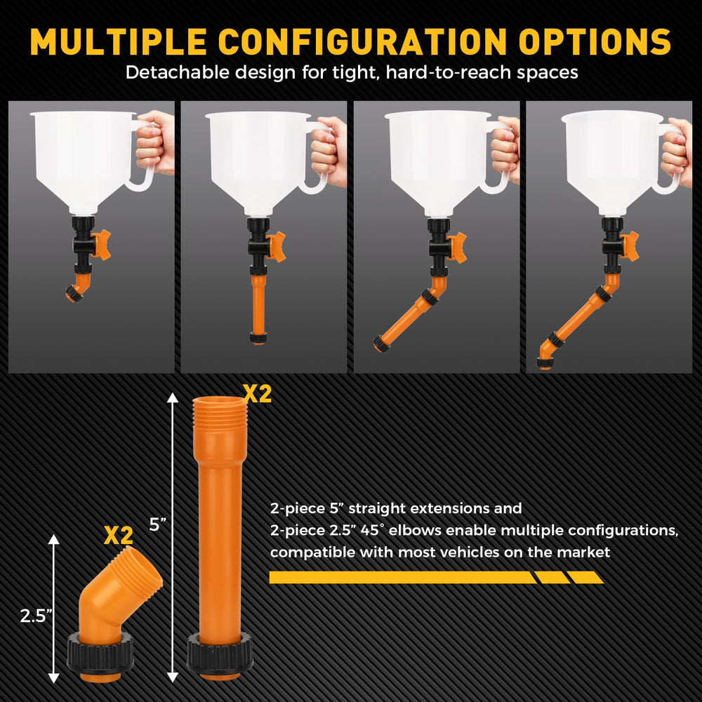 ELEAD circular funnel provides extra spill-free flow control during pours