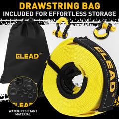 ELEAD truck recovery setup highlights robust strap and shackles ready to use