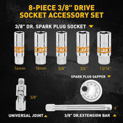 ELEAD universal joint enables flexible angles for hard-to-reach fasteners.