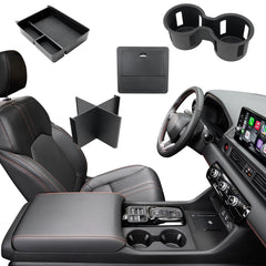 ELECFRESH armrest storage box with divider keeps essentials organized and within reach.
