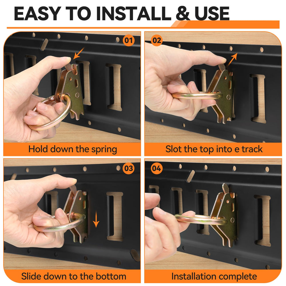 Installation guide shows quick mounting on wood or metal
