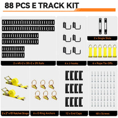 Elechomes E Track Rail Kit rope tie-offs enable adjustable securing.