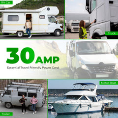 ELECTERY versatile cord for RVs, generators, and marine shore power setups.