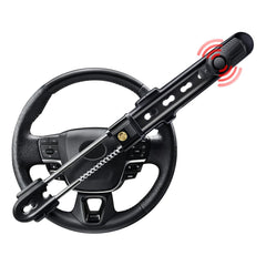Electop steering lock with 113dB alarm in action to deter theft