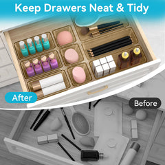 ElegantArray clear plastic makeup vanity organizer offers quick visibility for everyday cosmetics