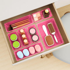 ElegantArray makeup vanity organizer keeps brushes and cosmetics accessible.