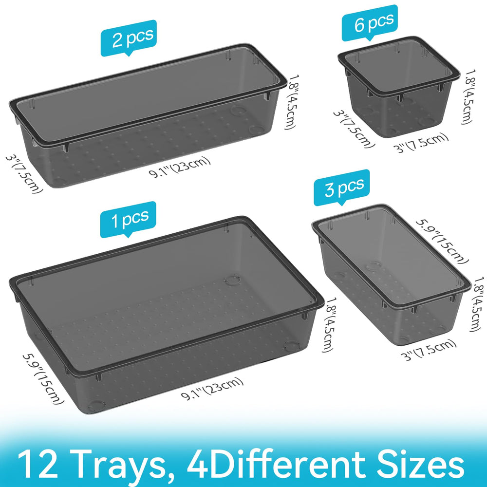 ElegantArray vanity makeup organizer four sizes keeps brushes and products neatly separated.