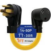 ELEGRP 50A to 30A RV adapter cord with 12 inch length for easy campground hookups