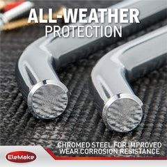 Elemake hitch lock offers up to 20,000 lbs towing capacity for strong trailer security.