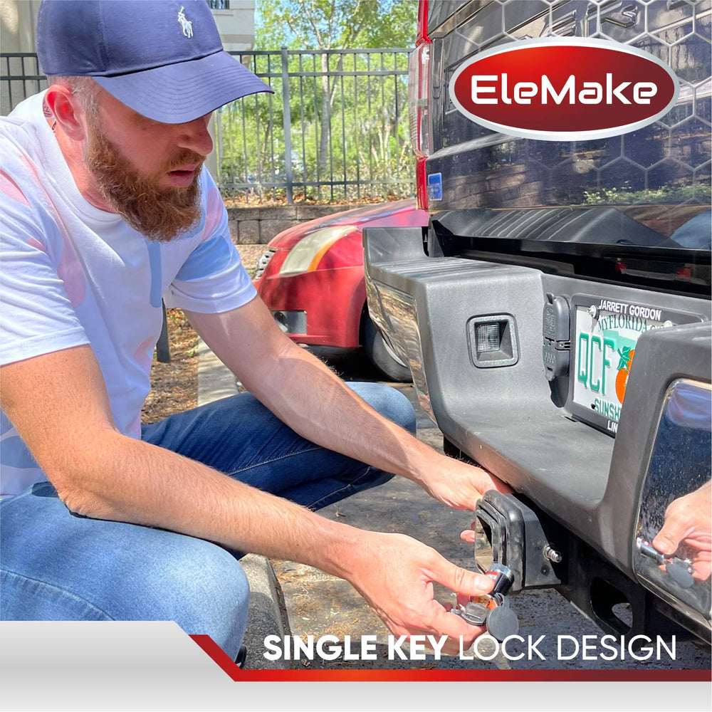 Elemake rubber dust cap protects the keyhole from dirt and moisture.