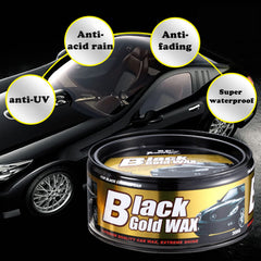 Shiny black car surface after ELEpure wax treatment