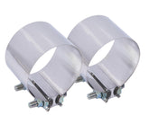 eLifecenter 3-1/2 inch exhaust clamp top view shows secure wrap with stainless steel band