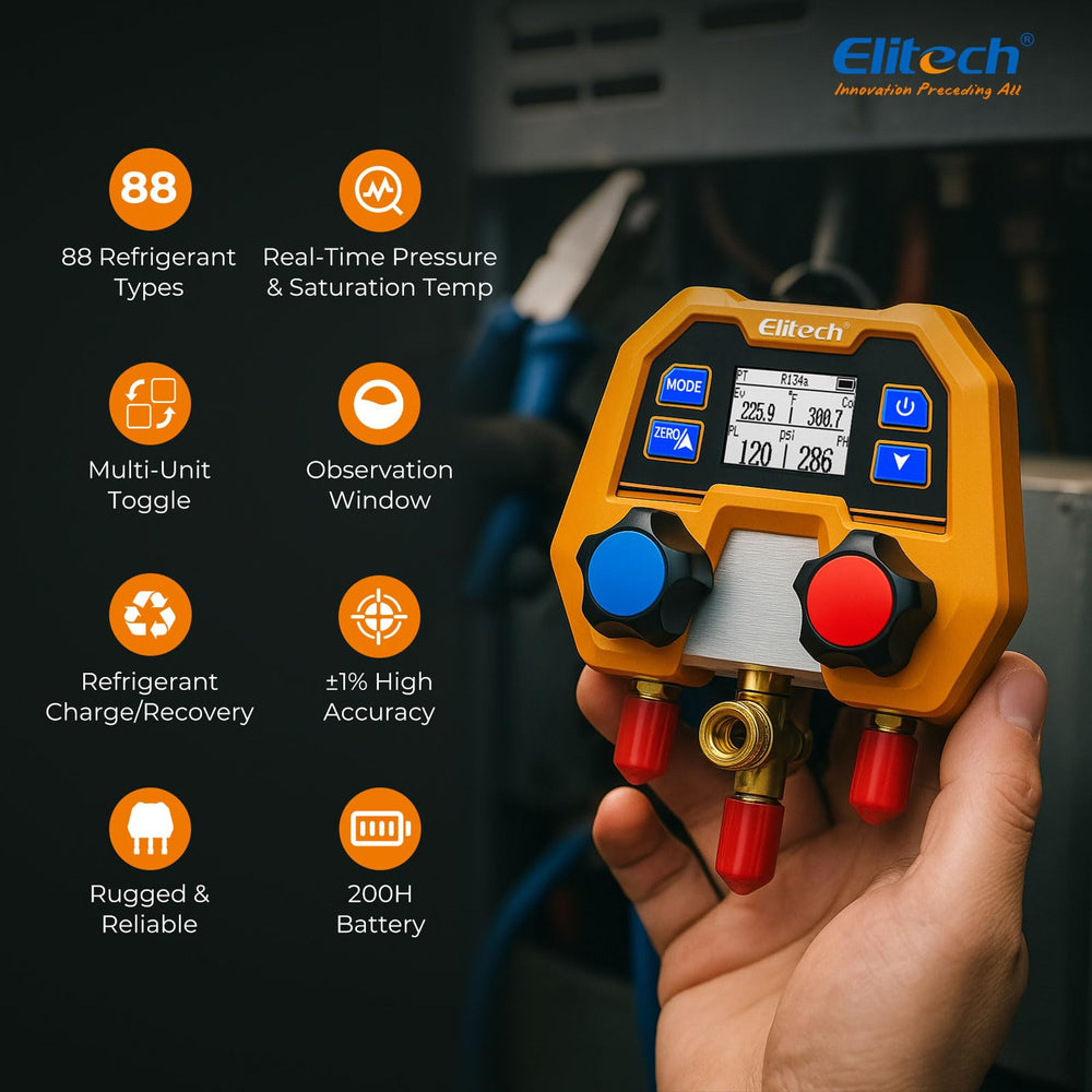 Elitech DMG-2SE three-color hoses improve visibility in high-pressure work