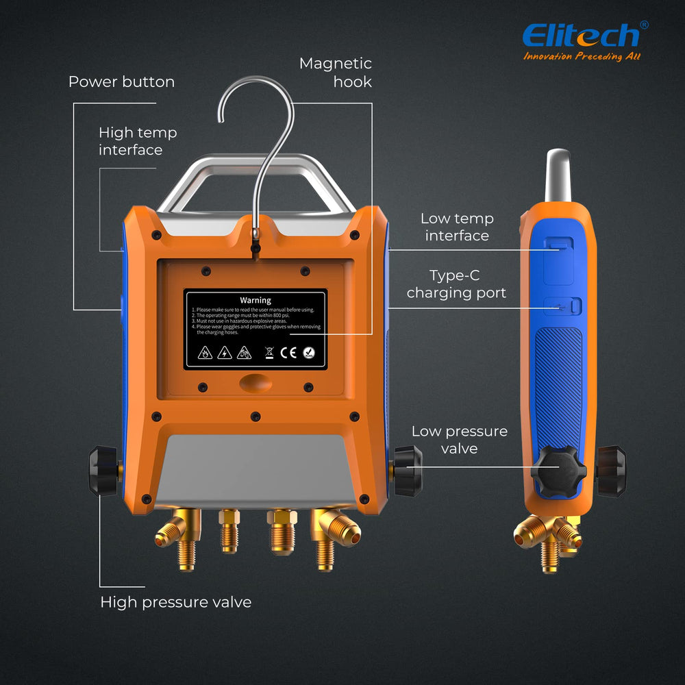 Elitech EMG-40V hose set highlights flexible connections for efficient workflow.