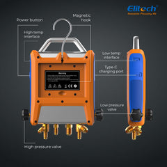Elitech EMG-40V hose set highlights flexible connections for efficient workflow.