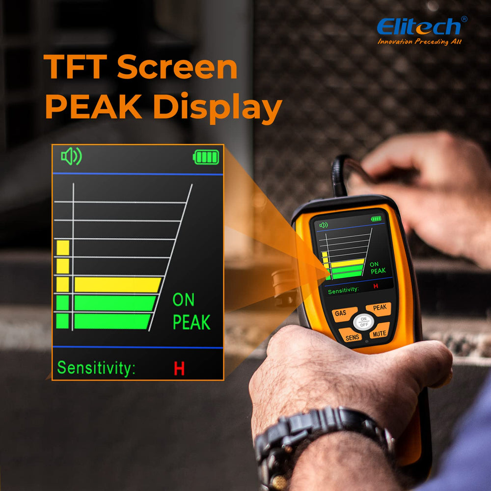 Elitech HVAC leak detector sensitivity levels enable precise checks in any environment.