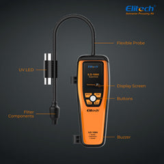 Elitech ILD-100H detects all halogen gases including CFCs and HFCs.