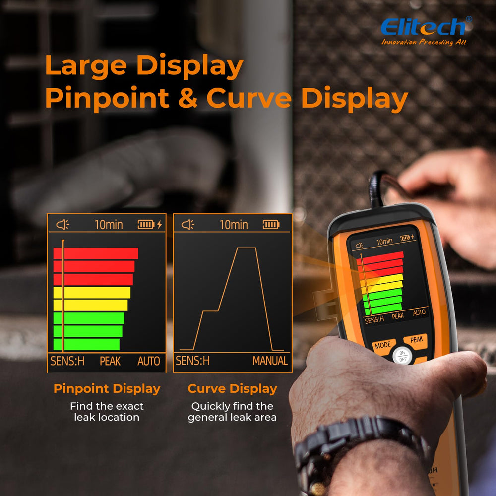 Elitech ILD-100H high sensitivity mode helps locate tiny leaks.