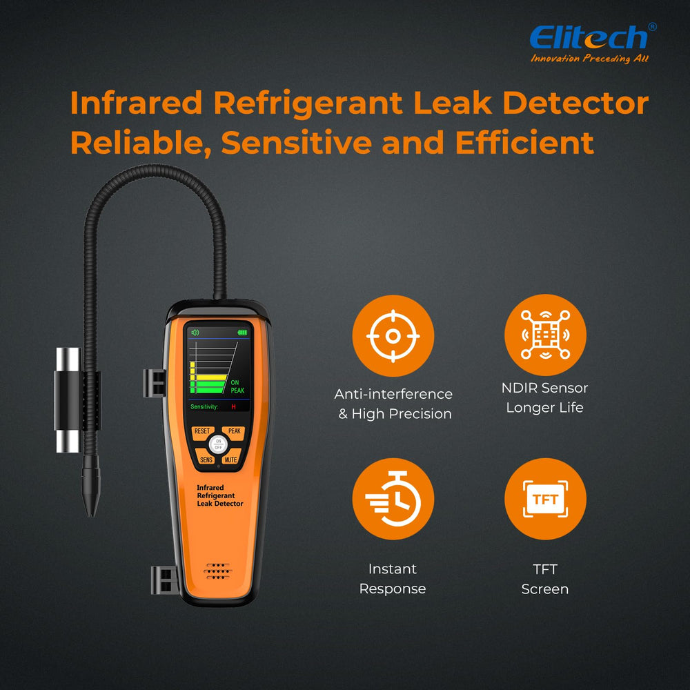 Elitech ILD-200 with 2.8 inch screen enables precise leak pinpointing