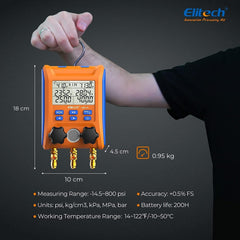Elitech LMG-10 offers multiple pressure units for flexible measurements.