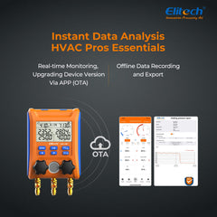 Elitech LMG-10W temperature clamps provide accurate readings for quick diagnosis.