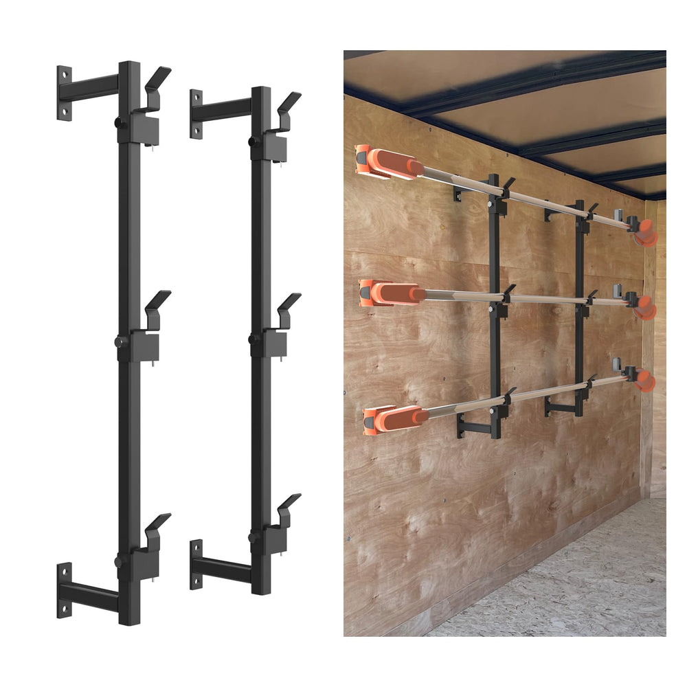 ELITEWILL trailer weed eater rack mounted for easy access and organized gear.