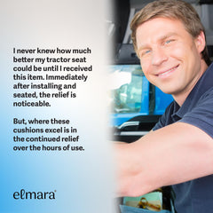 Elmara fit for most semi-truck seats with durable construction that retains shape.
