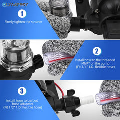 Elyaspedy 3.3 GPM pump delivers dependable flow for showers and sinks.