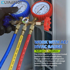 Pack of three Elyaspedy hoses for multi-line service in HVAC projects.