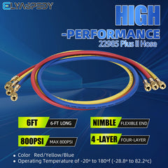 Elyaspedy hose end with 1/4 inch flare for versatile refrigerant connections.