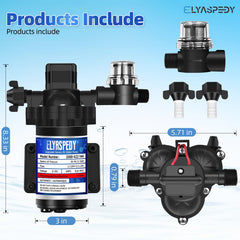 Elyaspedy rv-pump-pressure-switch enables automatic operation for efficient water flow.