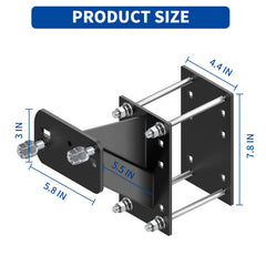 Emeroll spare tire carrier close-up with heavy-duty welded-tube construction for durability.