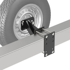 Emeroll spare tire carrier highlights reinforced welded construction for durability.