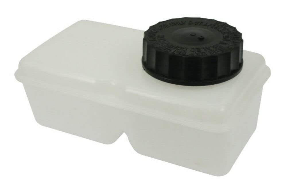 EMPI dual circuit reservoir mounted on Beetle master cylinder for easy installation.