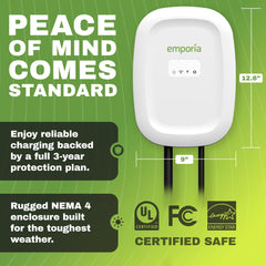 EMPORIA Level 2 EV Charger cable reel and connector ready for daily use.