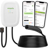 EMPORIA Level 2 EV Charger front faceplate with NACS port for Tesla compatibility