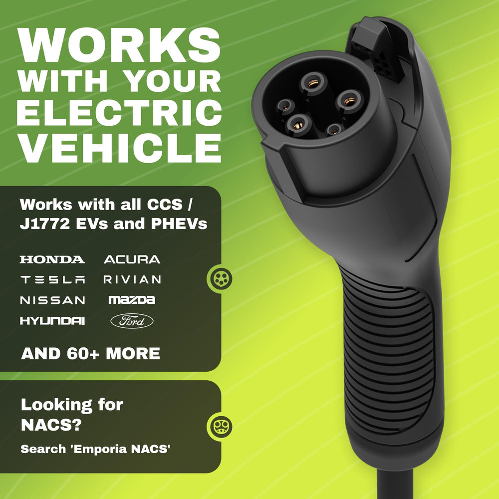 Emporia Level 2 EV Charger hardwired with whip installation