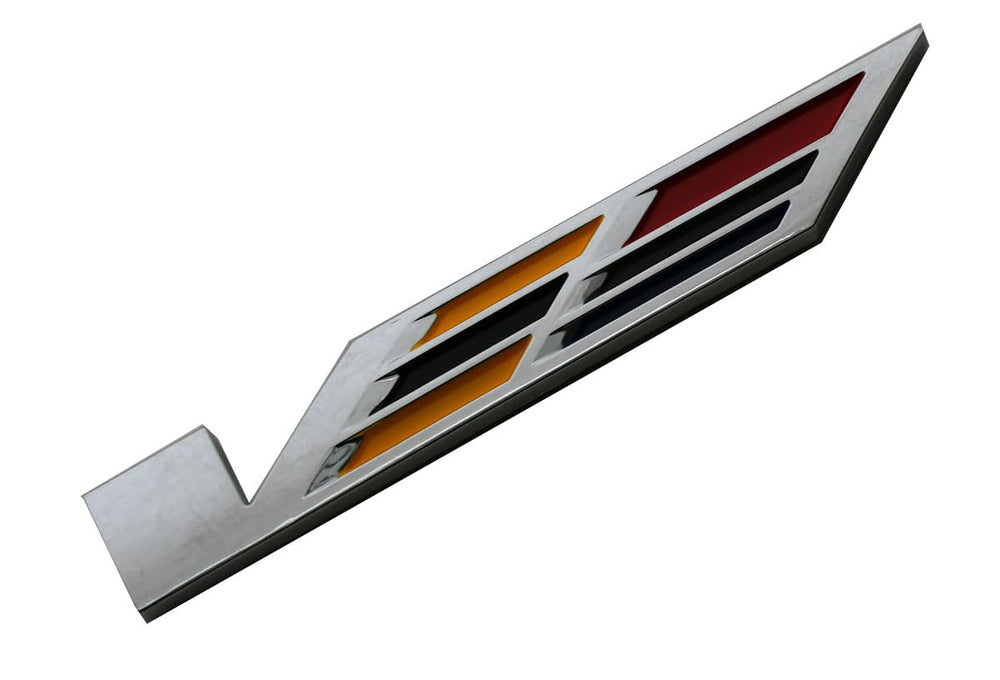 Empushco chrome 3D badge on CTS trunk lid for durable shine