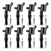 ENA eight-pack ignition coils with black boots for Ford 5.4L V8—reliable ignition.
