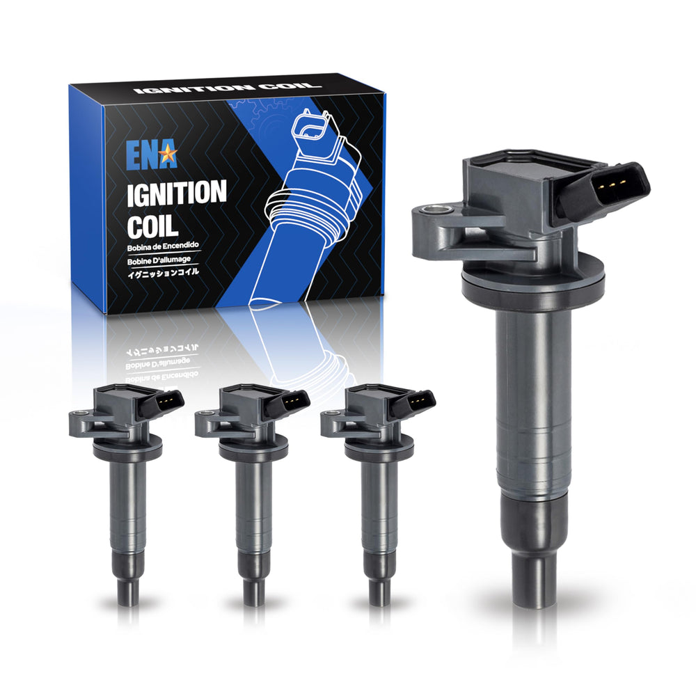 ENA ignition coil pack 4-pack front view; plug-and-play ready.
