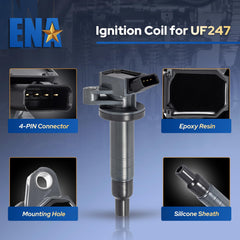 ENA ignition coil pack 4-pack in box, ready for DIY replacement.