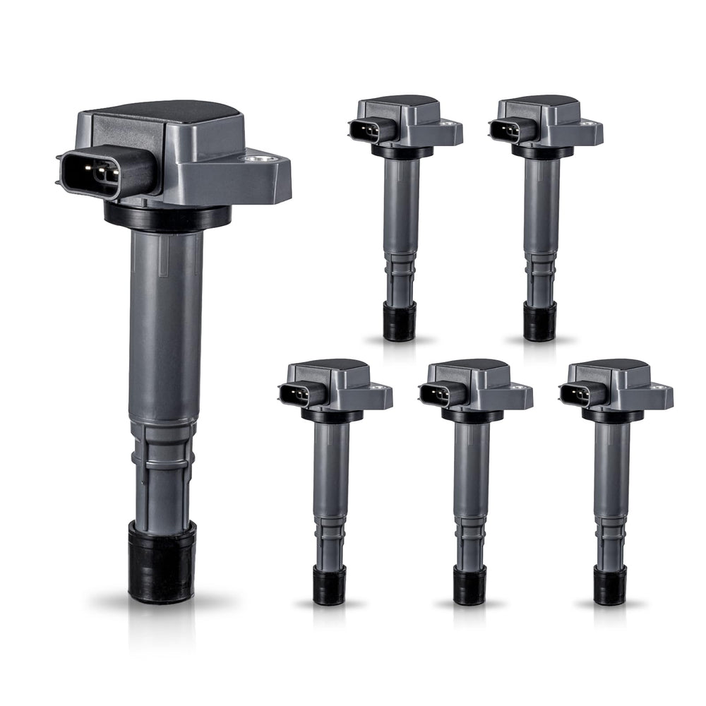 ENA ignition coil pack six-pack front view showing uniform black shells for reliable ignition