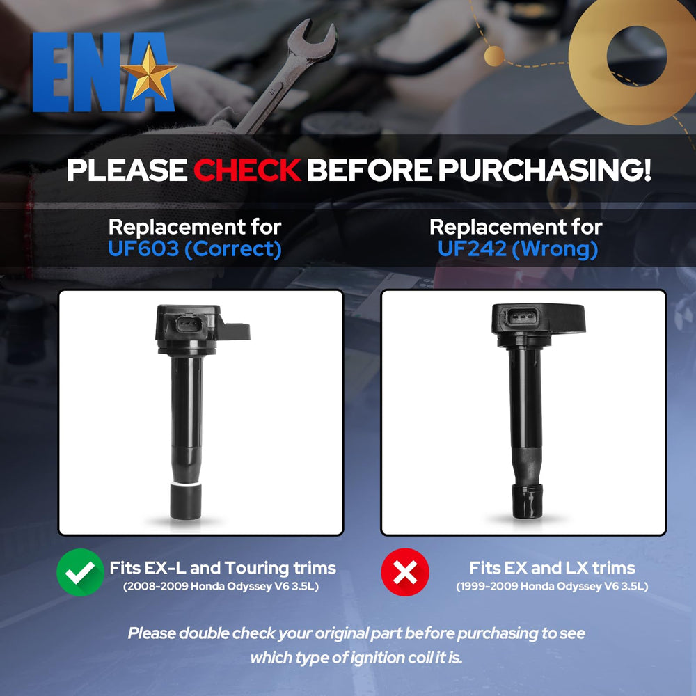 ENA ignition coil pack six side view highlighting compact design for tight engine bays