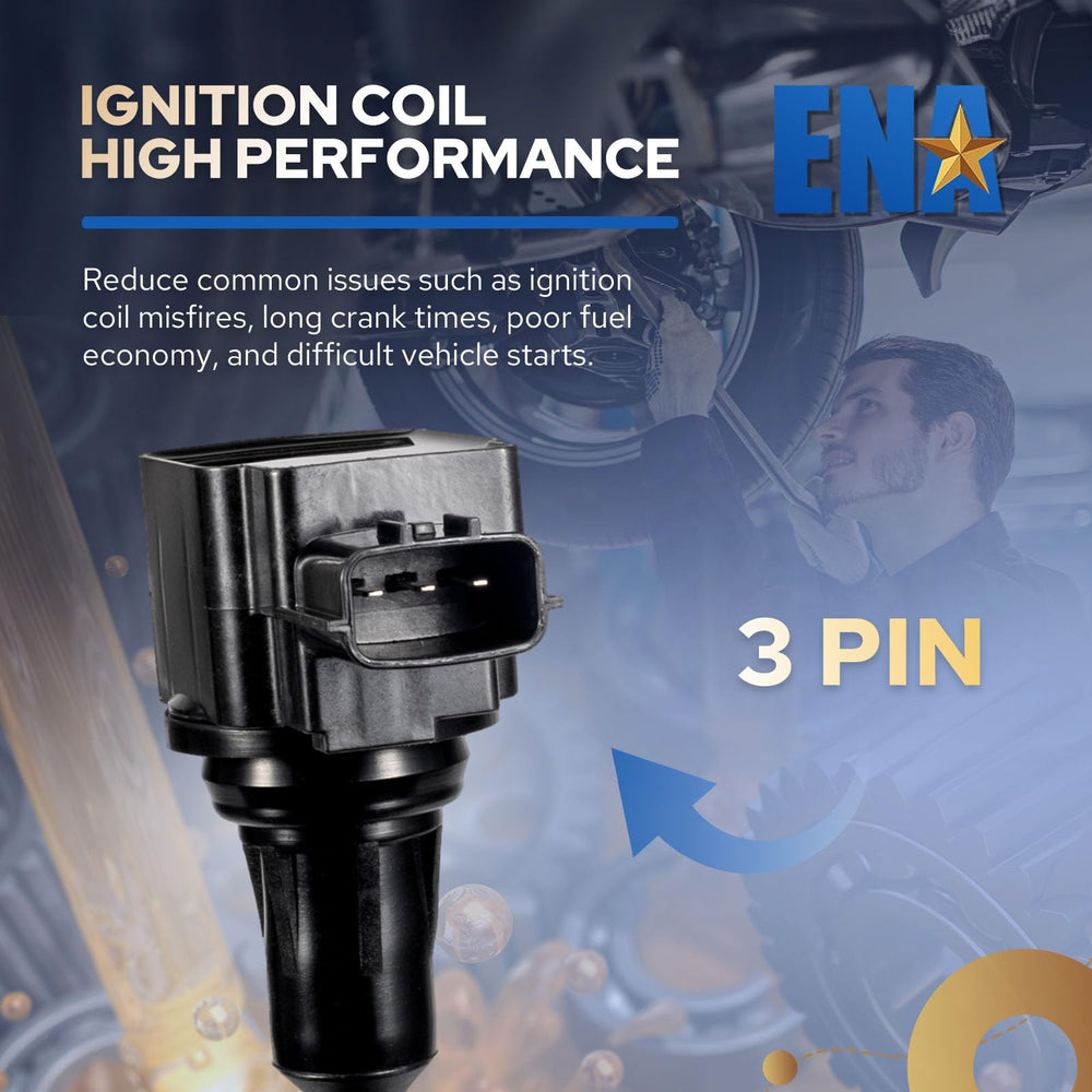 Label UF549 visible on ENA coil pack confirms proper fit